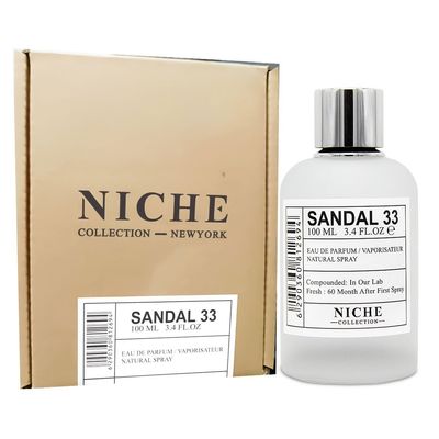 SANDAL 33 Niche Collection New York 100 ML (3.4 oz) EDP for Men and Women - Woody Oriental Perfume with Sandalwood, Violet, and Leather - Long-Lasting Unisex Fragrance