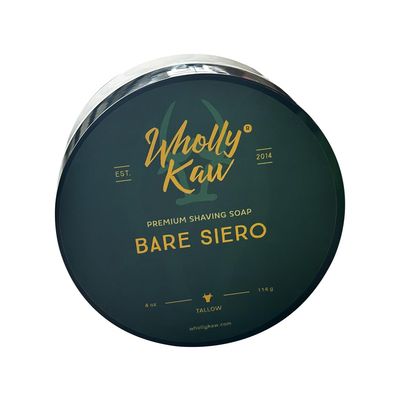 WhollyKaw Unscented Suitable for Sensitive Skin Bare Siero Tallow Shaving Soap Enriched with Donkey Milk, Water Buffalo Milk, Whey Proteins, Omega 3, Hops Extract No Essential Oils No Fragrance.