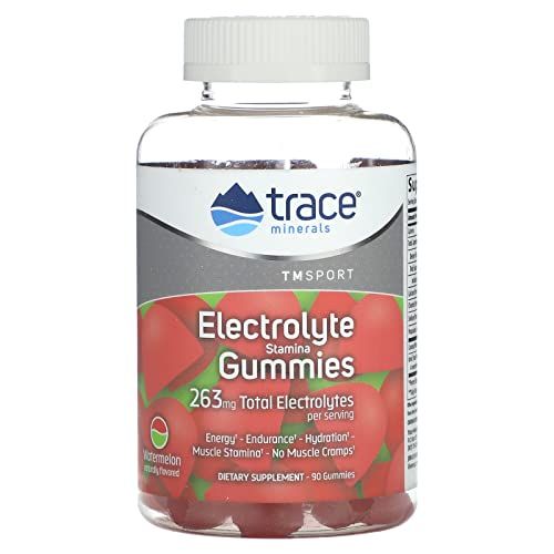 Trace Minerals Electrolyte Stamina Gummies Boost Energy, Endurance, Muscle Stamina and Hydration Vegan Watermelon 90 Count (30 Servings)