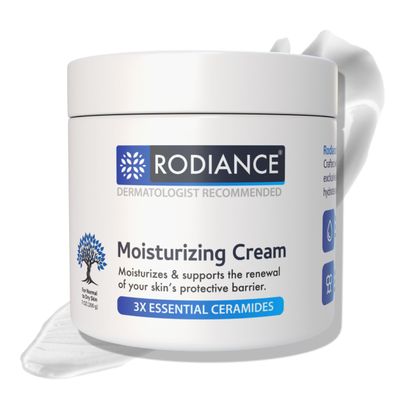 Rodiance Hydrating Moisturizer Body Facial Cream for Dry Skin Enriched with Hyaluronic Acid Ceramides Fragrance-Free Formula Non-Comedogenic 7 oz