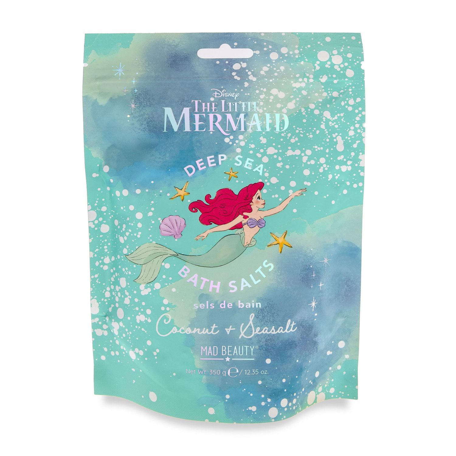 MAD BEAUTY Disney The Little Mermaid Bath Salts, Coconut Sea Salt Fragranced, Relax Unwind, Tropical Refresh Reset, Great Gift for Gorgeous Mermaids