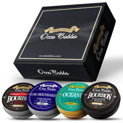 Handy Hound Occo Bobbo Solid Cologne for Men Samples Set - Men&#39;s Cologne Gift Set - Travel Size Cologne for Men (4) .5 oz tins