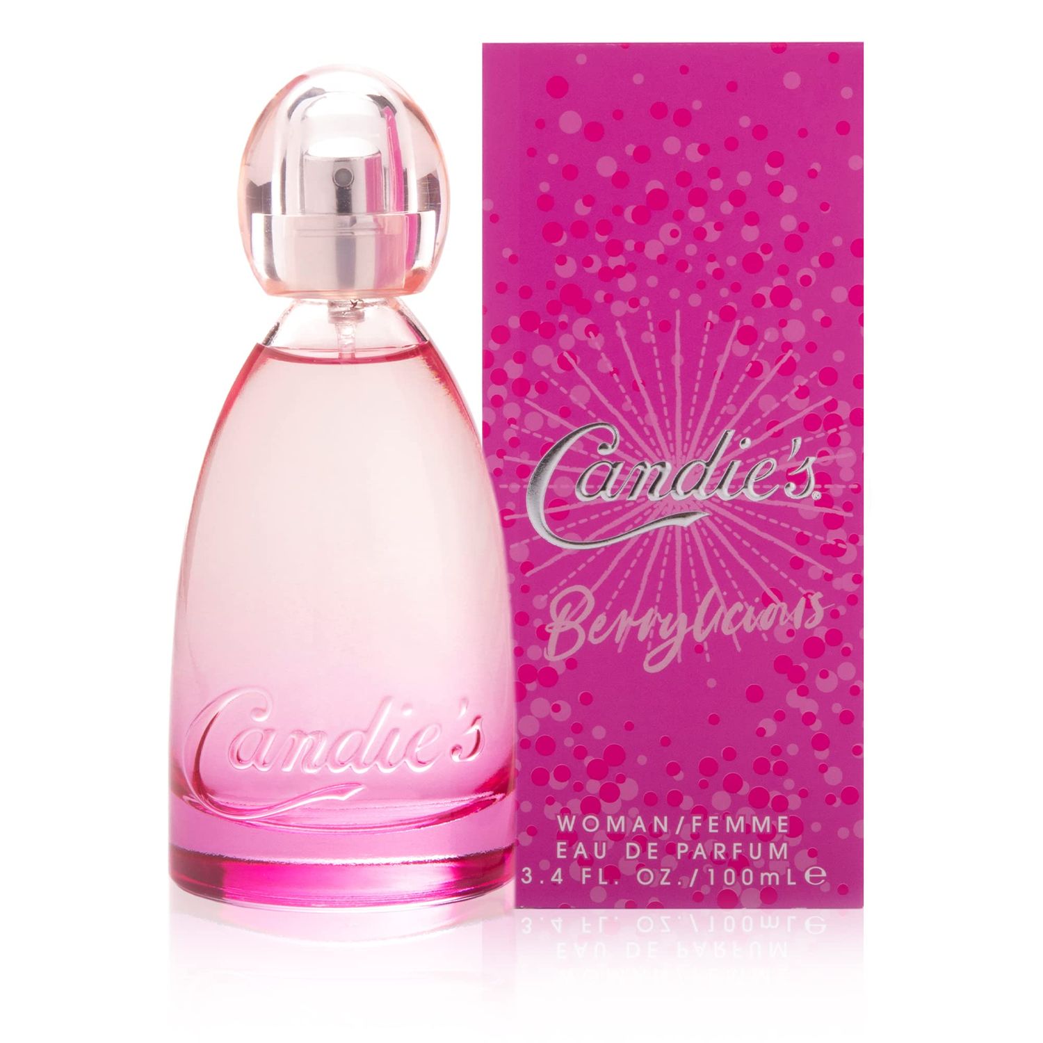 CANDIE&#39;S Berrylicious Perfumes for Women wNotes of Wild Strawberry, Juicy Mandarin, Raspberry, Apple Blossom, and Vanilla Orchid, Fresh Floral Womens Fragrances, 3.4 fl oz Perfume for Women