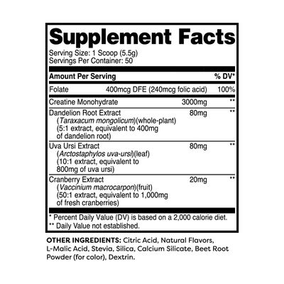 Wellah Pump-It-Up Creatine (50 Servings, Strawberry Lemonade) - Creatine Monohydrate with Dandelion, Uva Ursi, Cranberry Extract