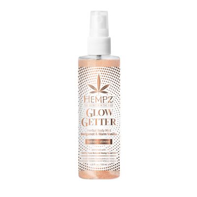 Hempz NEW Glow Getter Hydrating Body Mist, Perfume Shimmer Spray with sparkle 4.22 oz.