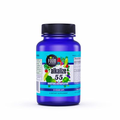 The Food Movement - Alkalize 55, 55 Fermented Foods with Black Earth Humic Fulvic Trace Minerals, Electrolytes pH Balance, Immune Boosting, Vegan - 30 Veggie caps