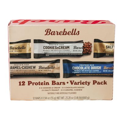 Barebells Protein Bars Variety Pack - 12 Count, 1.9oz Bars - Protein Snacks with 20g of High Protein - Chocolate Protein Bar with 1g of Total Sugars - Perfect on The Go Protein Snack Breakfast Bars