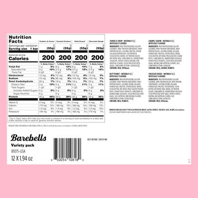Barebells Protein Bars Variety Pack - 12 Count, 1.9oz Bars - Protein Snacks with 20g of High Protein - Chocolate Protein Bar with 1g of Total Sugars - Perfect on The Go Protein Snack Breakfast Bars
