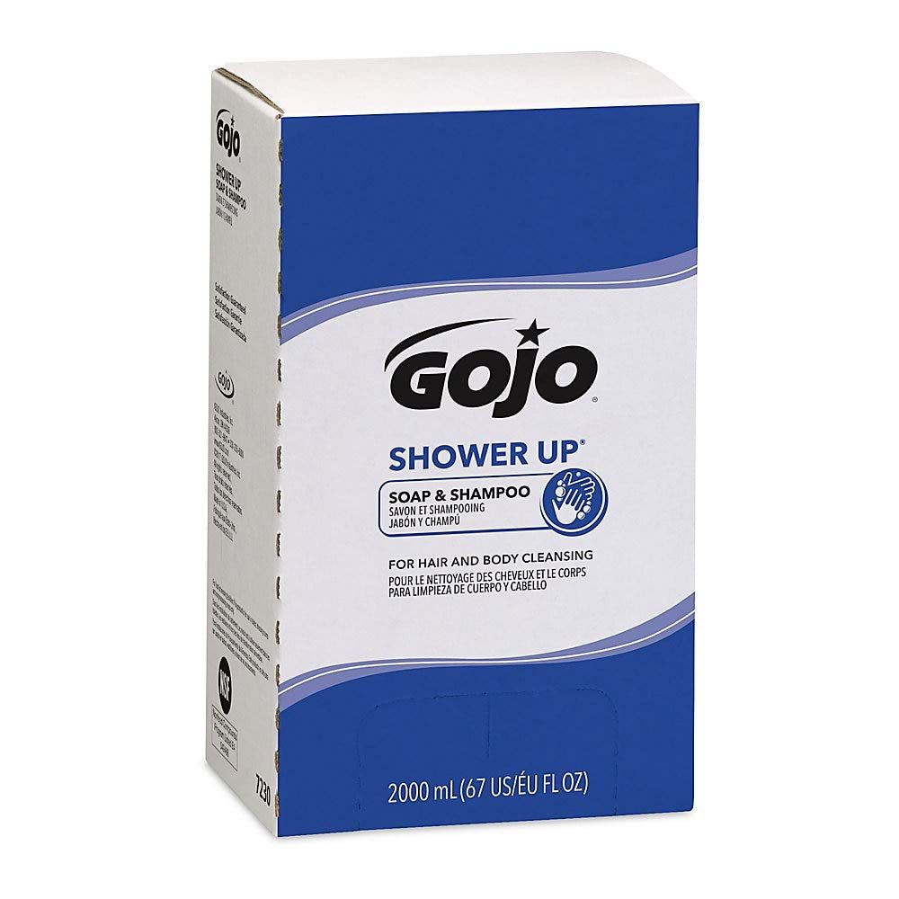 GOJO SHOWER UP Soap Shampoo, Clean Fragrance, 2000 mL SoapShampoo Refill PRO TDX Push-Style Dispenser (Pack of 4) - 7230-04