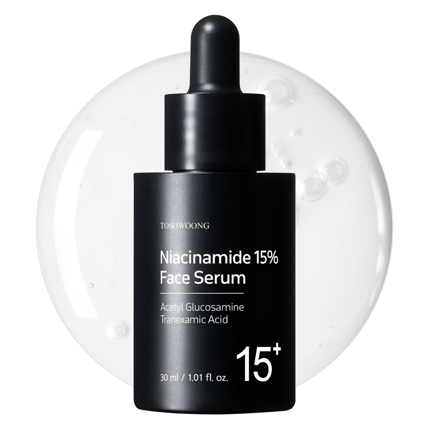 TOSOWOONG Niacinamide 15 Face Serum, 150,100ppm Niacinamide, Tranexamic acid, Dark Spot Corrector, Glass Skin, Radiant Complexion, Pore Minimizer, Even Skin Tone, Korean Skin Care, 30ml, 1.01 fl.oz.