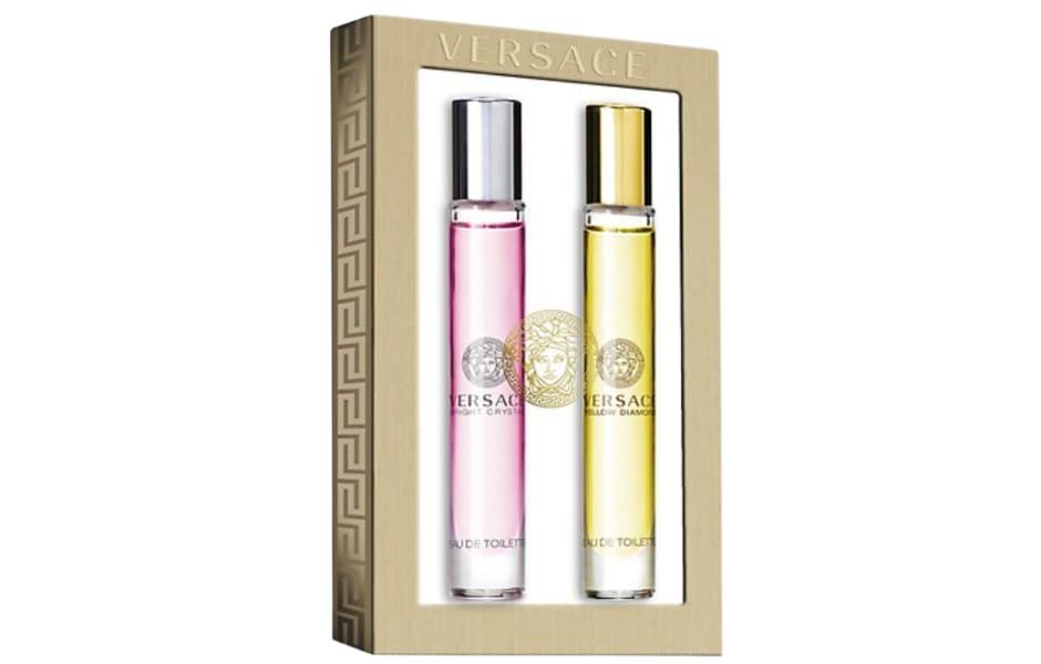 Versace Bright Crystal Yellow Diamond Perfumes for Women - Mini Travel Spray Gift Set - 0.33 Ounce Each