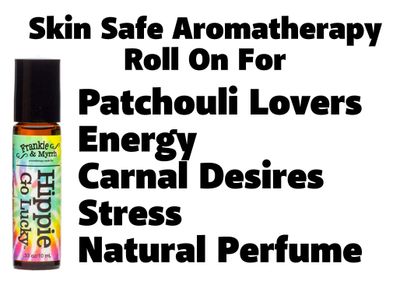 Frankie Myrrh Hippie Go Lucky Patchouli Grapefruit Essential Oil Roll-On Natural ColognePerfume Aromatherapy Roller for Energy and Relaxation