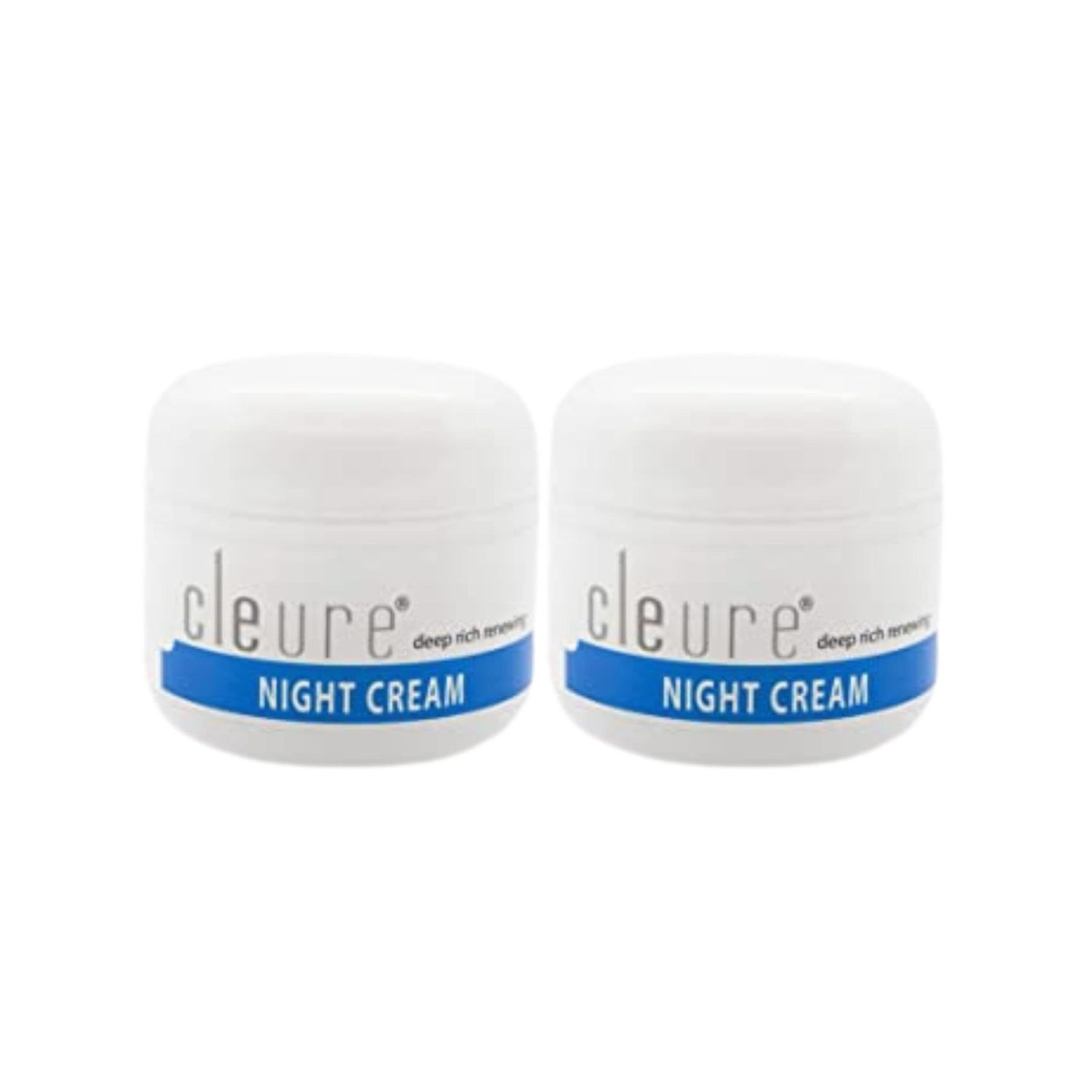 Cleure Hyaluronic Acid Shea Butter Anti-Aging Night Cream for Sensitive Skin, Gluten, Salicylate, Paraben Fragrance Free (2 oz, Pack of 2)