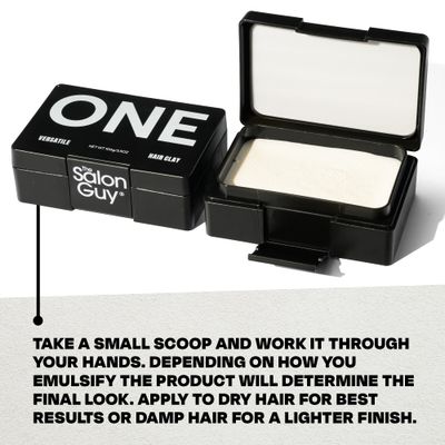 THESALONGUY One Hair Clay, 3-in-1 Styling Pomade, Cream Clay, Bergamot, Calendula Amber Fragrance, Blackwhite