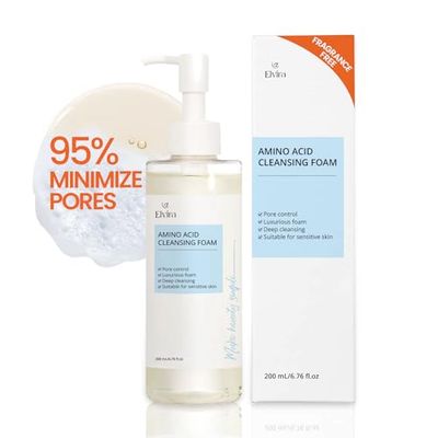 Elvira Gentle Foaming Hydrating Facial Cleanser, Face Wash for Oily Skin and Sensitive Skin, Pore Deep Cleansing, Makeup Remover, Non-Comedogenic, Fragrance Free, Soap Free Paraben Free, 6.76 fl oz