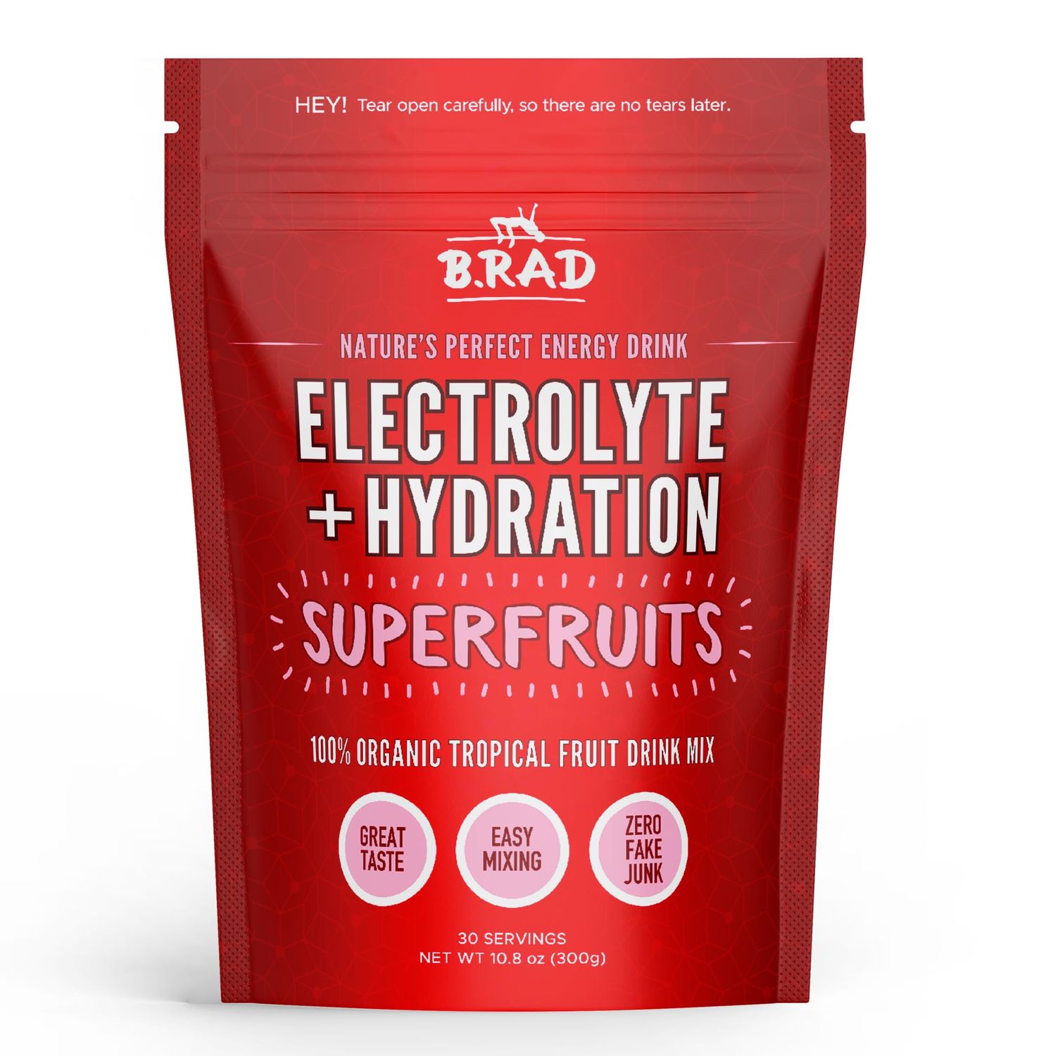 B.rad Superfruits Hydration Electrolyte Beverage Nature&#39;s Perfect Energy Drink Freeze-Dried High-Antioxidant Tropical Fruit Powder 10.8 Ounces, 30 Servings
