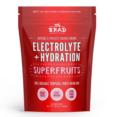 B.rad Superfruits Hydration Electrolyte Beverage Nature&#39;s Perfect Energy Drink Freeze-Dried High-Antioxidant Tropical Fruit Powder 10.8 Ounces, 30 Servings