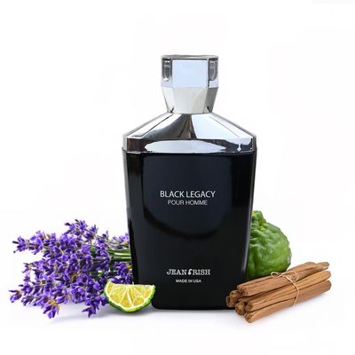 Jean Rish Black Legacy Pour Homme Eau De Toilette for Men (3.4 Fl Oz 100ml) with Sandalwood, Lavender Bergamot Notes - Long Lasting and Luxury Fragrance
