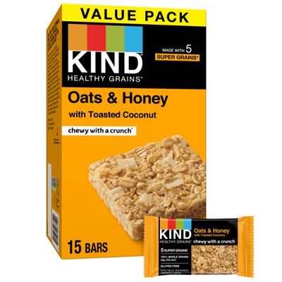 KIND Healthy Grains Bars, Oats Honey, Gluten Free, 15 Count