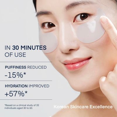 Under Eye Patches for Dark Circles Puffiness Eye Bag Treatment Gel Mask with Caffeine Hyaluronic Acid Niacinamide - Undereye Brightening Hydrating Anti-Wrinkle Cooling - Korean Skincare, 30 Pairs