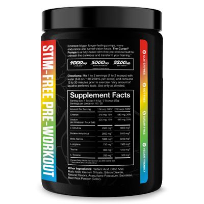 JNX SPORTS The Curse! Pump - Stim-Free Pre-Workout Sour Candy 40 Serves Caffeine-Free Pump Pre Workout, Non-Stim Nitric Oxide Preworkout for Men Women