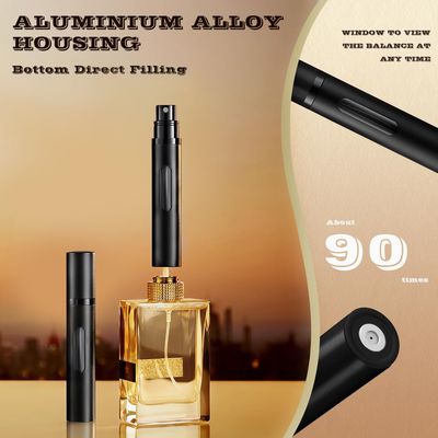 DIOHIO 8ml Perfume Atomizer Travel Refillable,Mini Cologne Dispenser, Bottom-Filling Fragrances Perfumes Bottle,Portable Sprayer Pocket Size for Women Men Cruise Car Trip Gift 3pcs (Black-Grey-Blue)