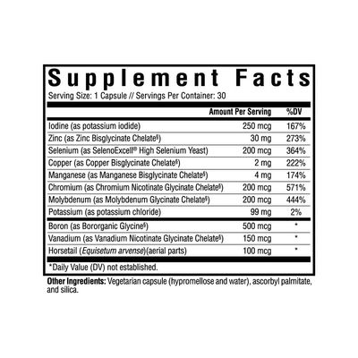 Seeking Health Trace Minerals Complex, 10 Essential Trace Minerals Supplement, Iodine, Zinc, Copper, Selenium, Manganese, Potassium, Horsetail Extract, Immune Support, Vegetarian (30 Capsules)