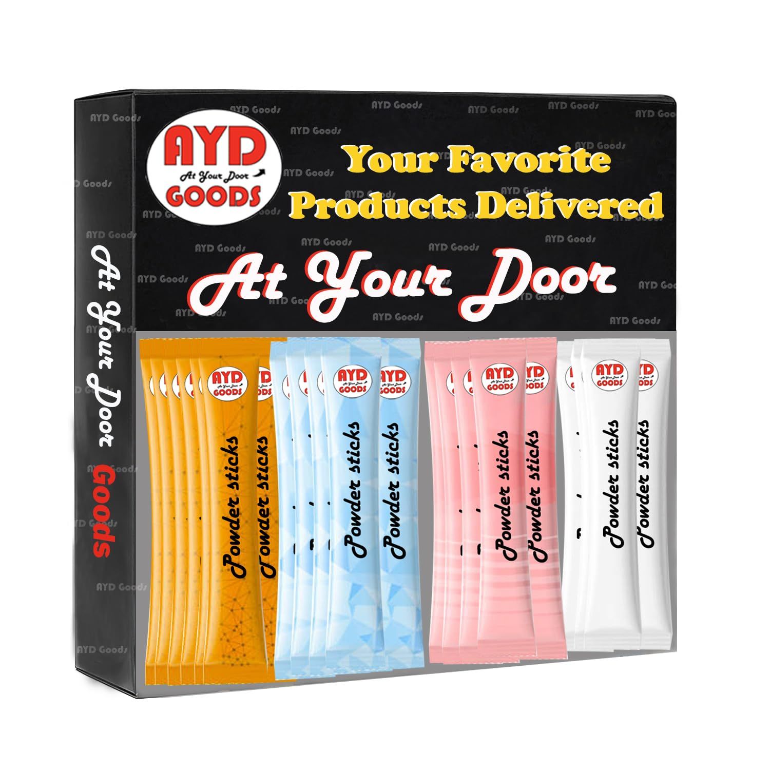 AYD Goods Immune Support Powder Packets Variety Pack, 20 Counts of Powder Packets with Vitamin C Zinc, Includes 1 Box Each of Orange Raspberry and Lemon Blackberry