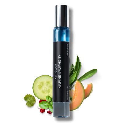 Anthology Marine Symphony Roll on Perfume Oil 0.3oz 9 ML Cucumber, Melon, Musk notes Alcohol Free Rollerball Fragrance, Travel size Aquatic Fresh
