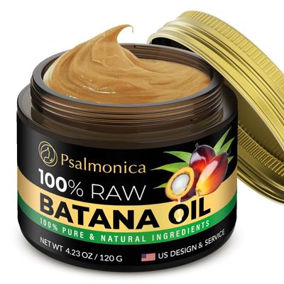 Psalmonica Batana Oil for Hair Growth Raw Batana Natural Hair Oils for Hair Growth Damaged Hair Dr Sebi from Honduras - Split Ends Hair Loss Treatments for Women (4.23oz)