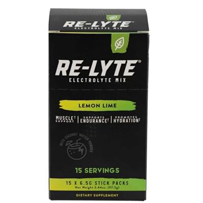 RELYTE Re-Lyte Electrolyte Drink Mix Lemon Lime 15 Servings Packets 3.44 oz.