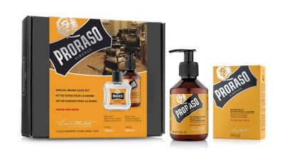 Proraso Beard Care Kit for Men Beard Wash Beard Balm to Cleanse, Soften and Reduce Itch for New or Short Beards Wood Spice Fragrance