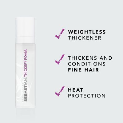 Sebastian Professional Thickefy Foam Flexible Hold Styling Thickens Conditions Fine Hair 6.8 fl oz.