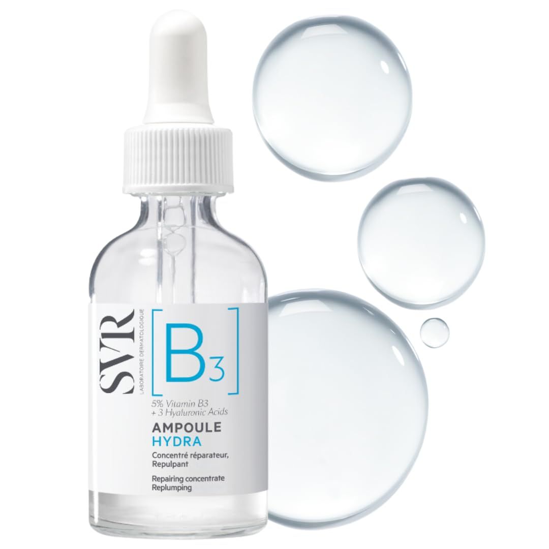 SVR B3 Concentrate Hydra Plumping Face Serum With Niacinamide And 3 Types Of Hyaluronic Acid. Moisturize, Visibly Plumps And Reduces The Appearance Of Fine Lines. Fragrance Free Care, 1 Fl.oz.