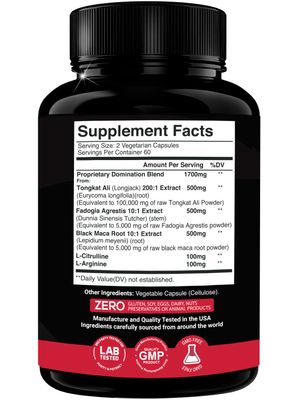 X Gold Health Tongkat Ali, Fadogia Agrestis, Black Maca, L-Arginine L-Citrulline Boost Energy, Vitality, Performance, Muscle Recovery Balance - Premium Wellness Support for Men Women