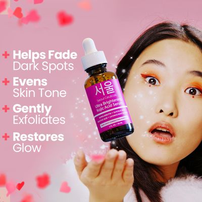 SeoulCeuticals Korean Skin Care Kojic Acid Serum Alpha Arbutin Serum - Dark Spot Remover Corrector Glycolic Acid Serum Salicylic Acid K Beauty 1oz