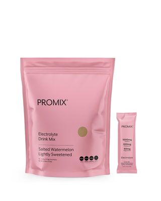 Promix Electrolytes Powder Hydration Packets Himalayan Pink Salt, Magnesium, Potassium, Vitamin C Salted Watermelon, Lightly Sweetened - 30 Count