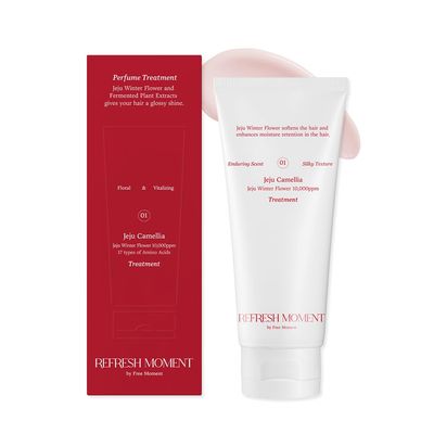 FREEMOMENT Refresh Moment Perfume Hair Treatment (01 Jeju Camellia) Repair and Shine Vegan Hair Conditioner for Dry Damaged Hair Lightweight Formula Romantic Fragrance 5.07 fl. oz