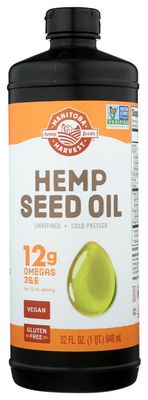 Manitoba Harvest Hemp Seed Oil, Cold Pressed, Premium Quality, 12g of Omegas 3 6 Per Serving, Hydrate Nourish Skin - Non GMO, Vegan, Gluten Free, Great for cooking, salad dressings, 32 Fl Oz