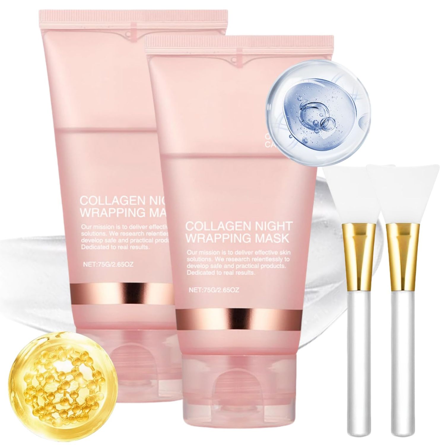 Kunnozz Collagen Overnight Wrapping Peel Off Facial Mask, Collagen Night Wrapping Mask, Fiorenza Mascarilla Boost De ColGeno, Collagen Face Mask, SUBLIA Collagen Mask for Elasticity Hydration