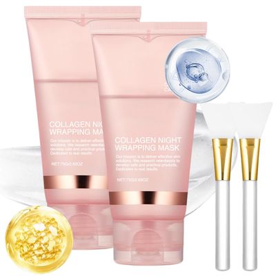 Kunnozz Collagen Overnight Wrapping Peel Off Facial Mask, Collagen Night Wrapping Mask, Fiorenza Mascarilla Boost De ColGeno, Collagen Face Mask, SUBLIA Collagen Mask for Elasticity Hydration