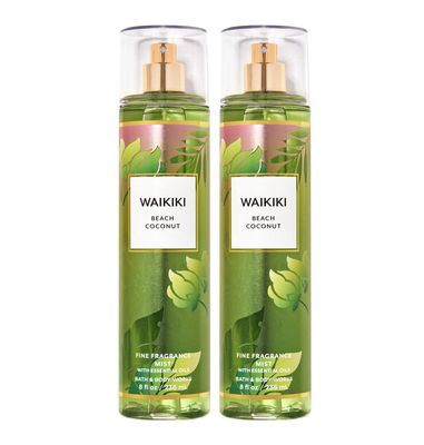 Bath Body Works and Waikiki Beach Coconut Fine Fragrance Spray Mist Perfume Gift Set - Value Pack Lot of 2 (Waikiki Coconut), 4 Ounce (Pack 2), 8.0 fluid_ounces, 1.15 pounds