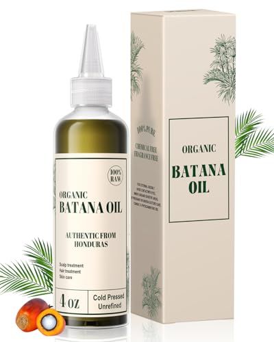 Raw Batana Oil for Hair Growth, 4 Fl Oz Dr Sebi 100 Organic Batana Oil for Man Woman, Pure, Unrefined, Enhances Thickness, Cold Pressed Hair Growth Oil Prevent Hair Loss From Honduras(1)