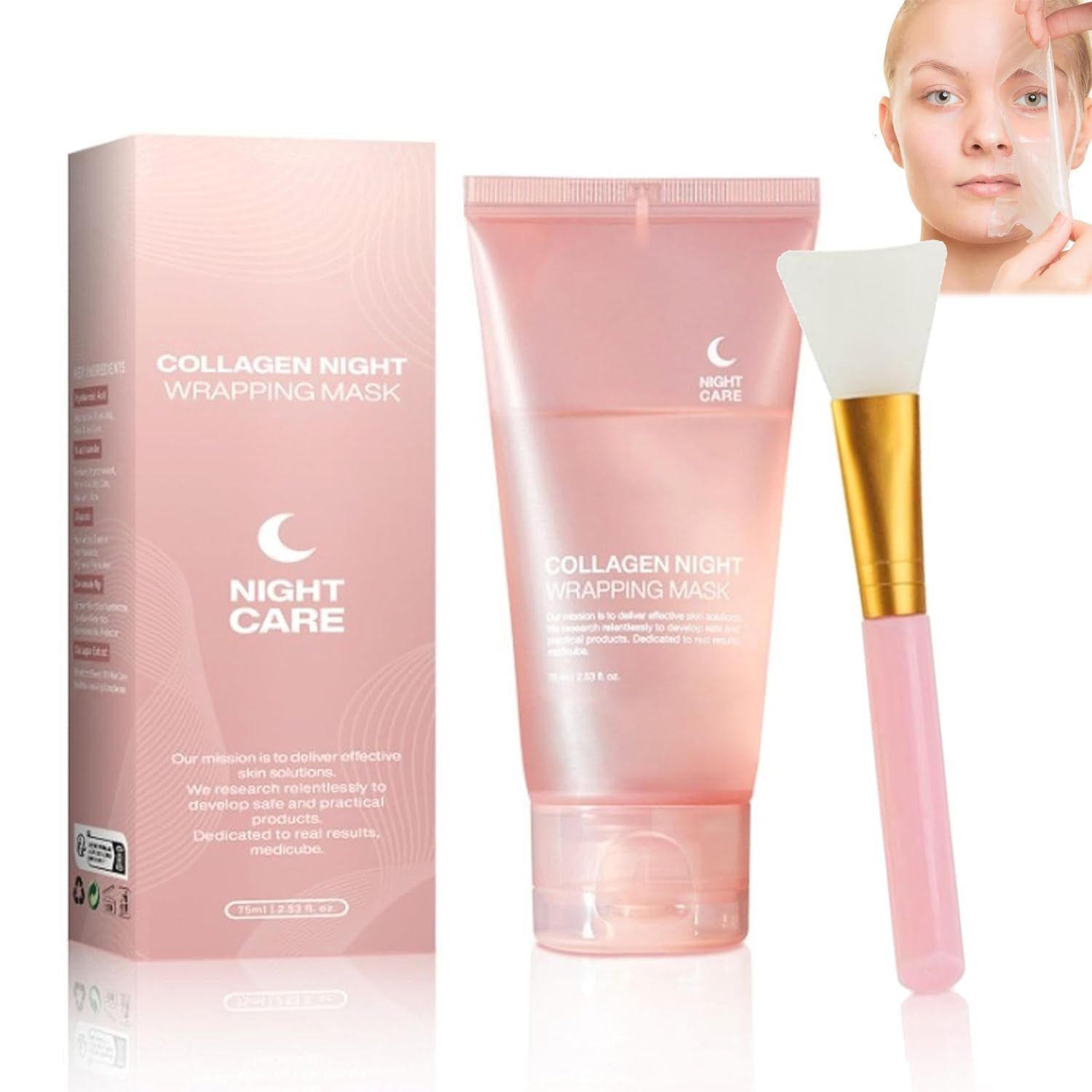 ZEXILILA Collagen Wrapping Mask, Spots Peel-Off Facial Mask,Peel Off Hydrolyzed Collagen Facial Mask for Hydrates Firming