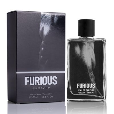 Furious Eau De parfum for Men - Woody Aromatic Cologne - Top Notes of Cardamom, Lemon, Orange, Fir Sea - Base Notes of Brazilian Rosewood Oakmoss with Musk Sandalwood - Elegant 100ml Bottle
