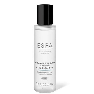 ESPA Bergamot Jasmine No Rinse Hand Cleanser 75ml 100 Natural Fragrance Quick-Drying Formulation