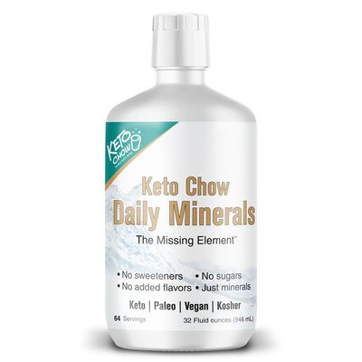 Keto Chow - Daily Minerals Drops - Promotes Electrolyte Balance - Copper, Magnesium, Chromium, Zinc, Boron, Selenium - Zero Sugar - Keto Friendly - Gluten Free - Vegan - Non GMO - Travel Size - 32 oz
