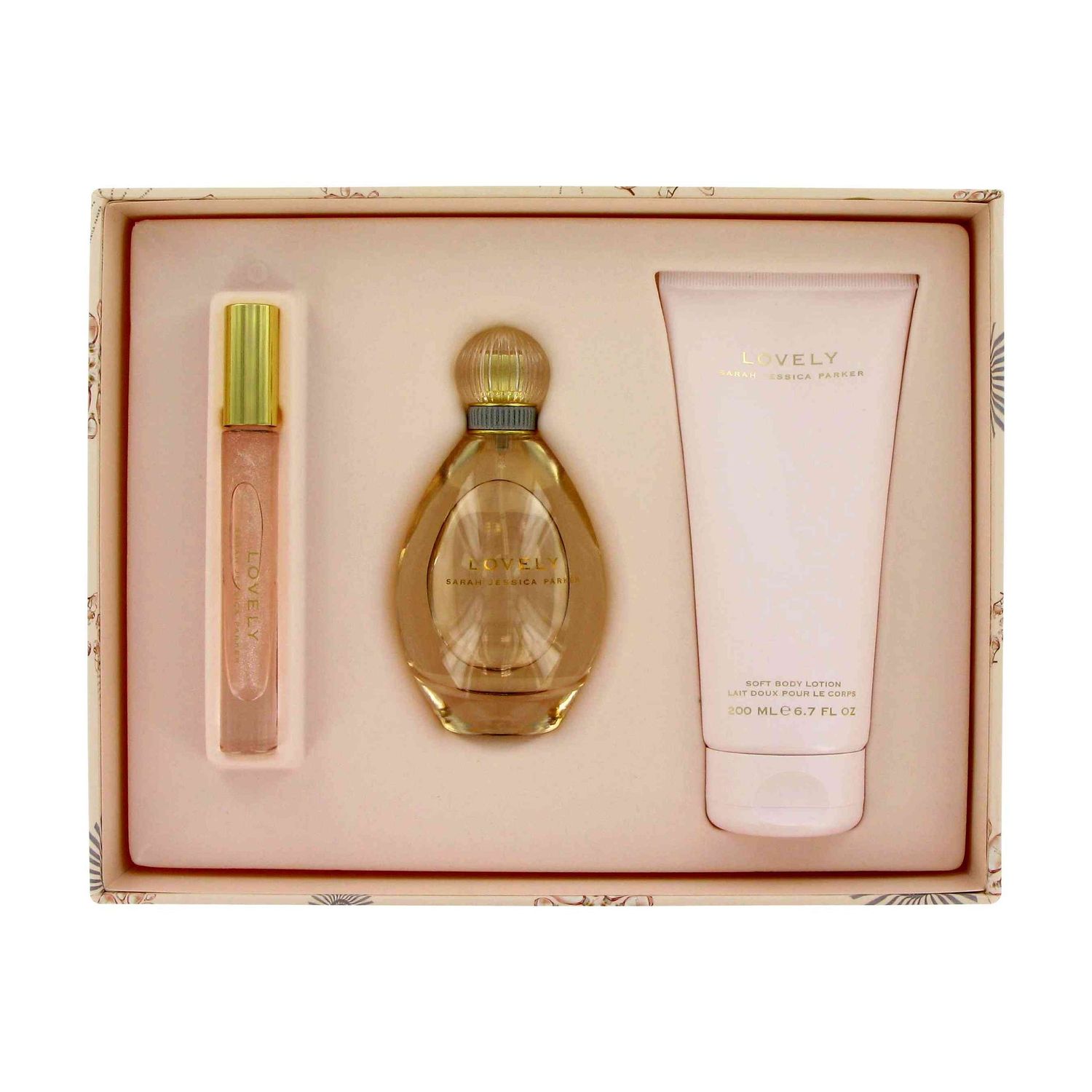 Lovely Sarah Jessica Parker By Sara Jessica Parker For Women, Minis, Set of 3 (Eau De Parfum Spray and Shimmer Rollerball and Body Lotion)