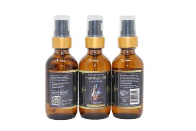 ZP.TECH Pharoah - 100 Pure Moringa Oil blended with Leather, and Sweet Tobacco Essential oils and infused with Egyptian Ormus Gold - Pure Moringa Seed oil - Scent of The Nile - 1oz. (30 Ml)