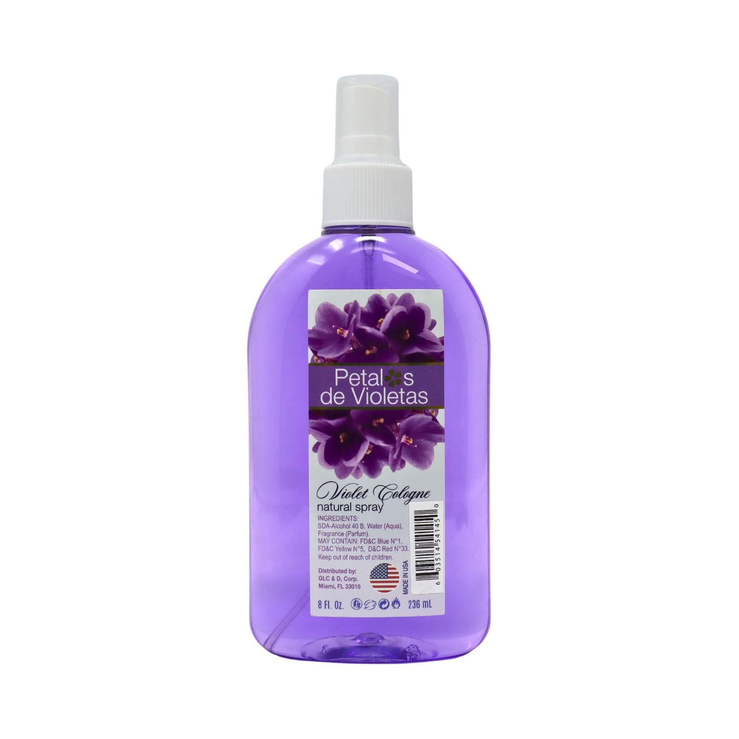 YOLY Petalos de Violetas, Traditional Violet Cologne, Long Lasting, For Babies and Adults (8 Fl OzPack of 1)
